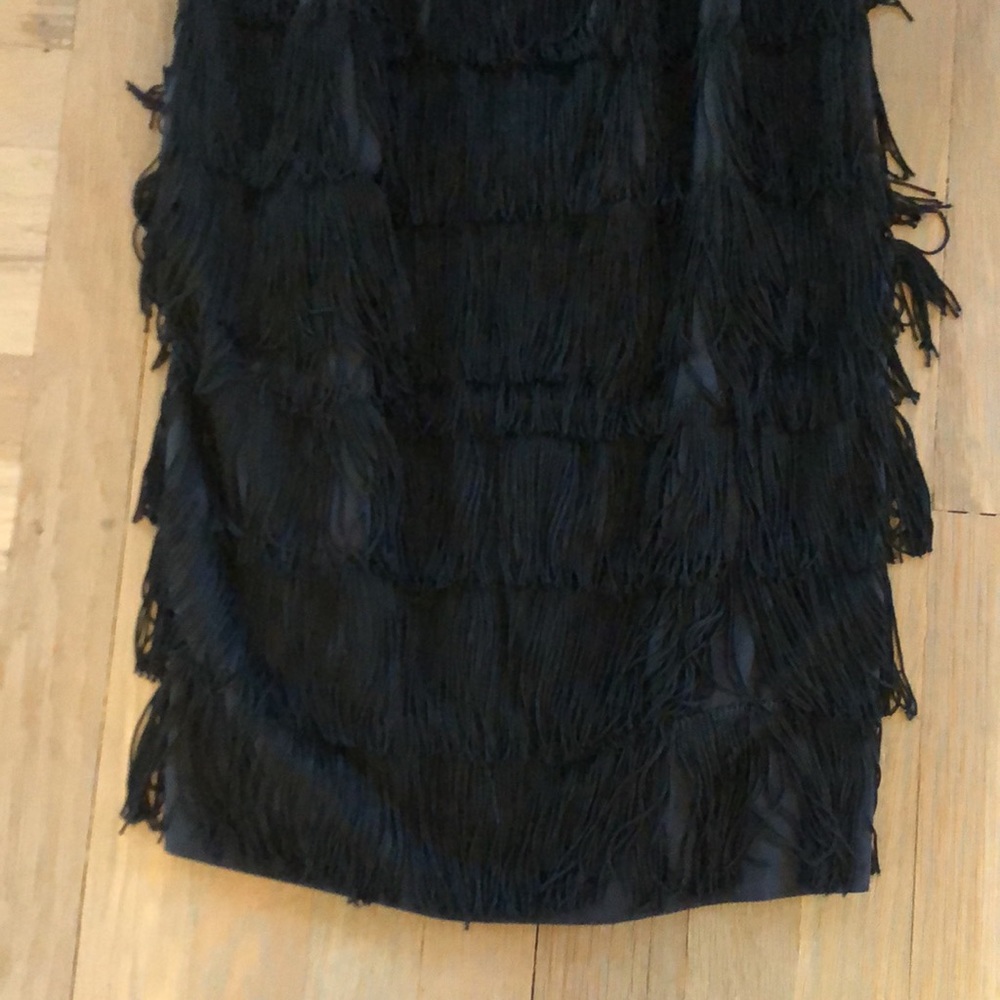 Vintage 1960s black fringe dress - Picture 3 of 5